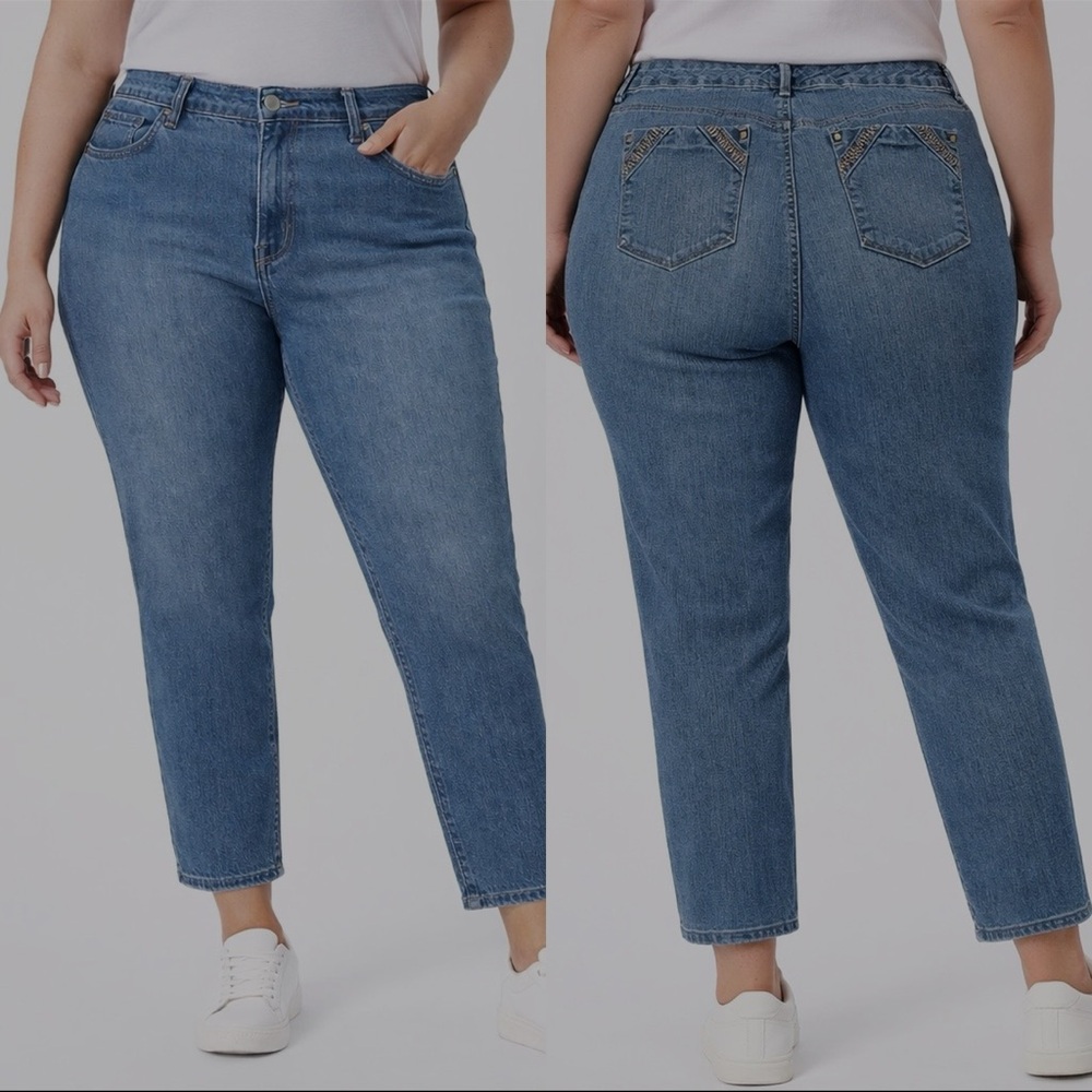 Gloria Vanderbilt Slimming Effect Cropped Jeans Size 12 Mid Wash Stretch